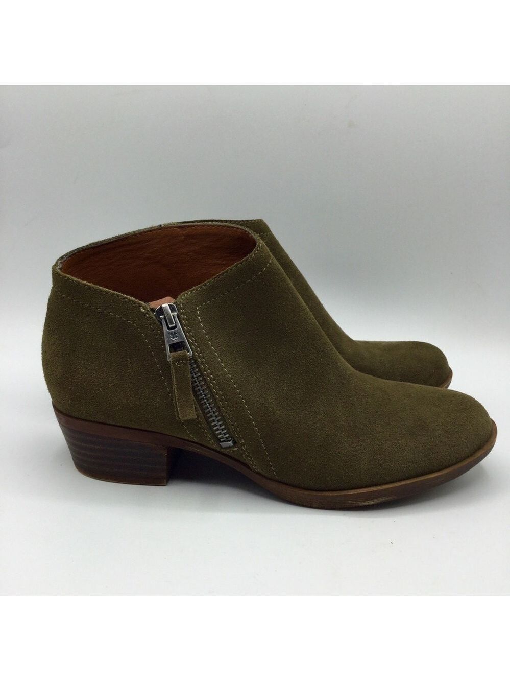 Lucky Brand Brielley2 Oiled Suede Ankle Boots Booties Size 7M - Picture 5 of 12